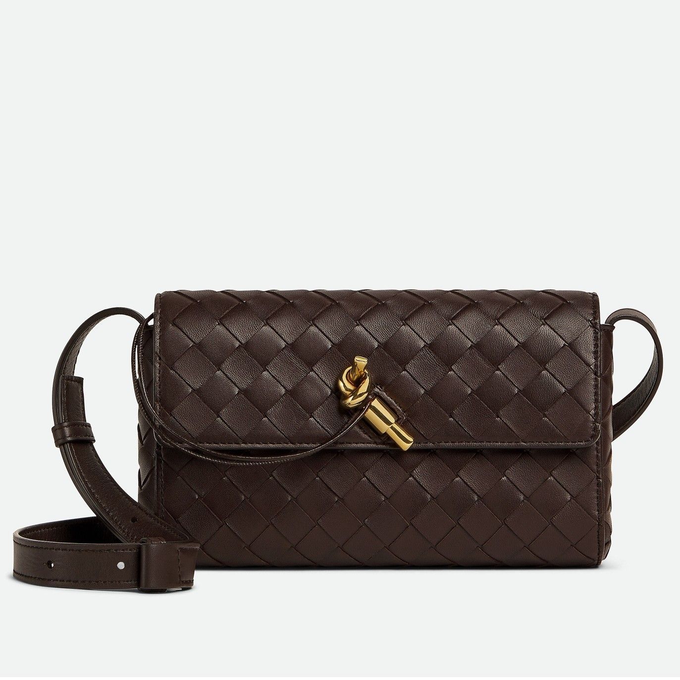 Bottega Veneta Mini Andiamo Cross-Body Bag in Fondant Intrecciato Lambskin