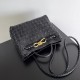 Bottega Veneta Small Andiamo Bag In Black Intrecciato Lambskin