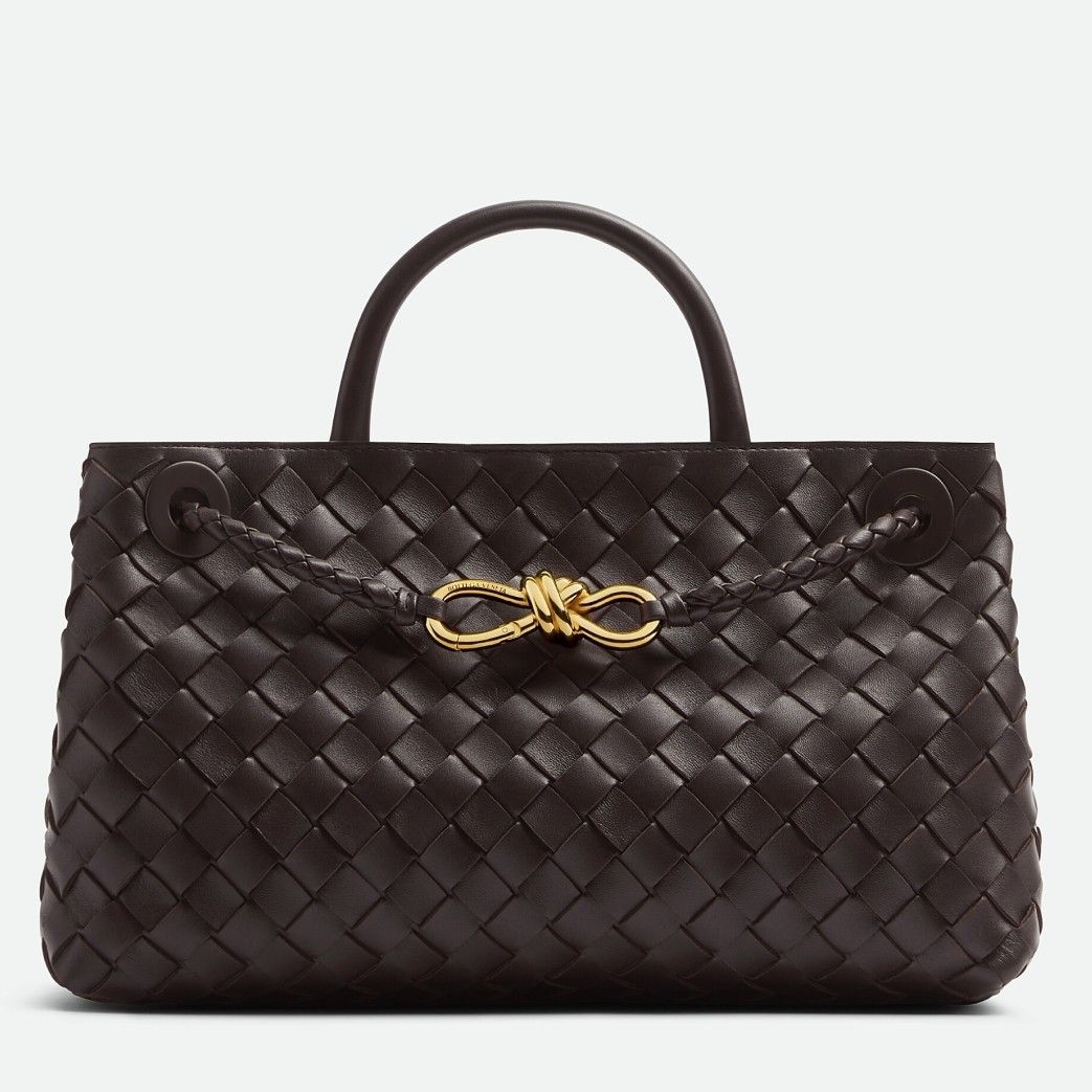 Bottega Veneta Andiamo Small East West Bag In Fondant Intrecciato Lambskin