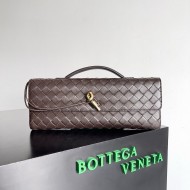 Bottega Veneta Andiamo Clutch with Handle in Fondant Intrecciato Lambskin