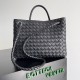 Bottega Veneta Medium Andiamo Bag In Black Intrecciato Lambskin