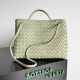 Bottega Veneta Medium Andiamo Bag In Travertine Intrecciato Lambskin