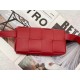 Bottega Veneta Cassette Belt Bag In Red Lambskin