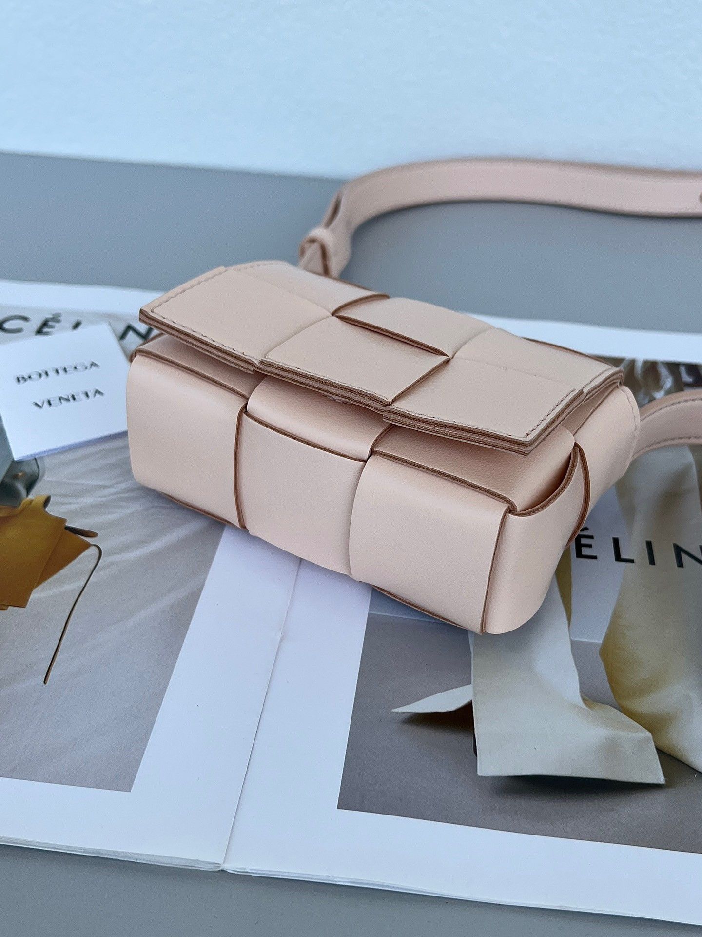 Bottega Veneta Candy Cassette Bag In Melon Washed Lambskin