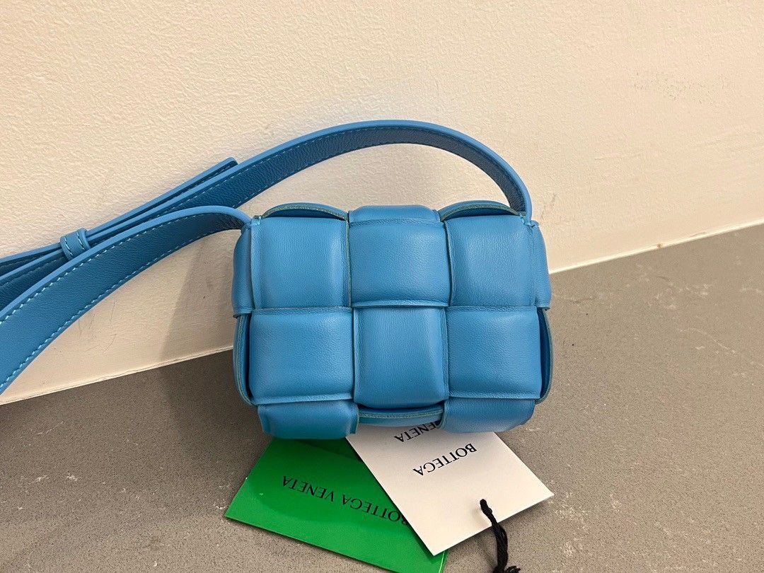 Bottega Veneta Candy Padded Cassette Bag In Pool Lambskin