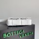 Bottega Veneta Small Cassette Bag In White Intrecciato Lambskin