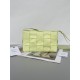 Bottega Veneta Cassette Bag In Lemon Washed Wrinkled Intreccio Calfskin