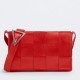 Bottega Veneta Cassette Bag In Red Wrinkled Intreccio Calfskin