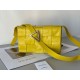 Bottega Veneta Cassette Bag In Yellow Wrinkled Intreccio Calfskin