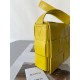 Bottega Veneta Cassette Bag In Yellow Wrinkled Intreccio Calfskin