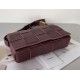 Bottega Veneta Cassette Bag In Burgundy Grained Intreccio Calfskin