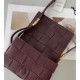 Bottega Veneta Cassette Bag In Burgundy Grained Intreccio Calfskin