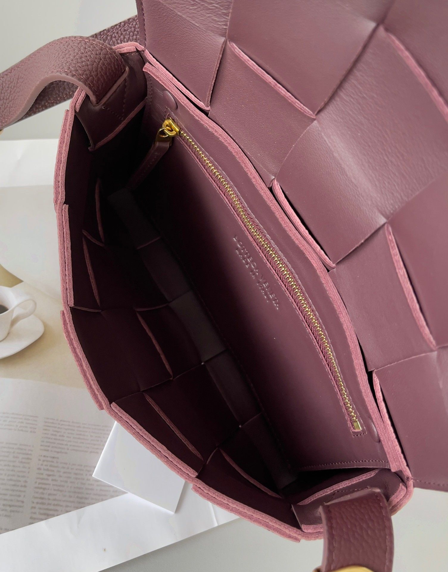 Bottega Veneta Cassette Bag In Burgundy Grained Intreccio Calfskin