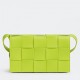 Bottega Veneta Cassett Bag In Acid Kiwi Intreccio Lambskin