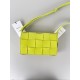 Bottega Veneta Cassett Bag In Acid Kiwi Intreccio Lambskin