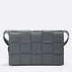 Bottega Veneta Cassett Bag In Thunder Intreccio Lambskin