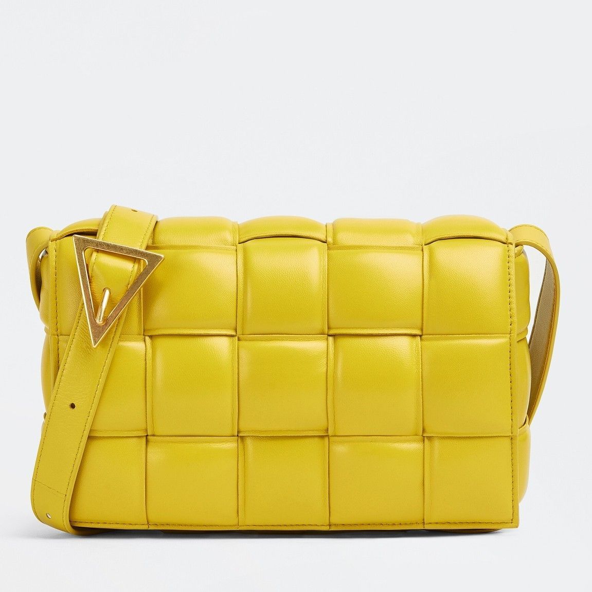 Bottega Veneta Padded Cassette Bag In Yellow Intrecciato Lambskin