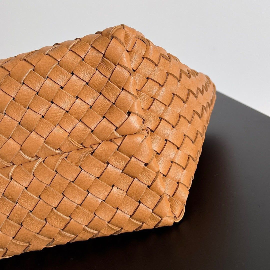 Bottega Veneta Cabat Mini Bag In Caramel Intrecciato Lambskin