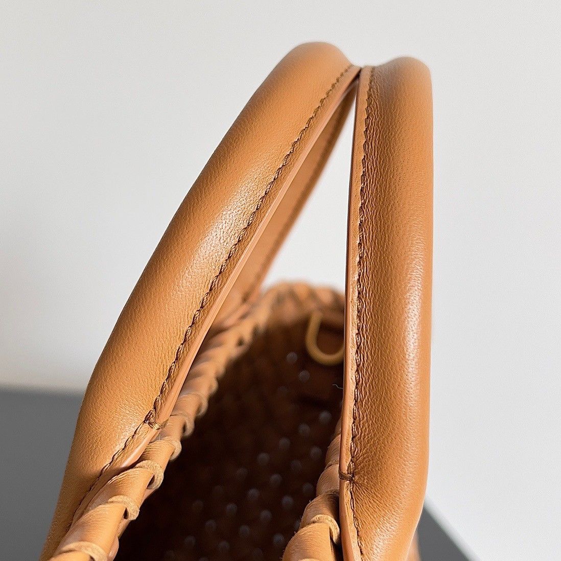 Bottega Veneta Cabat Mini Bag In Caramel Intrecciato Lambskin