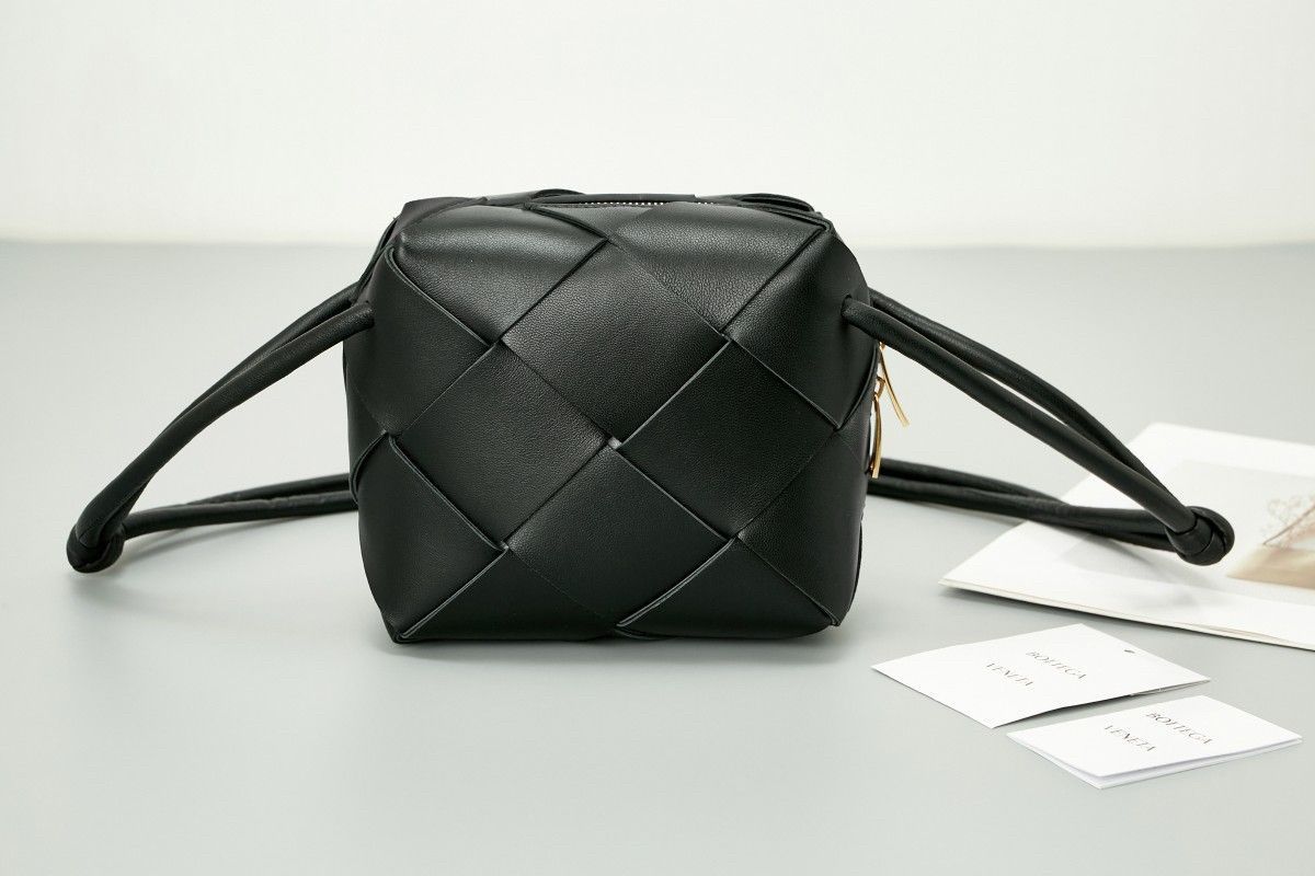 Bottega Veneta Mini Cassette Camera Bag In Black Lambskin