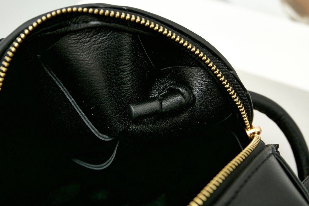 Bottega Veneta Mini Cassette Camera Bag In Black Lambskin