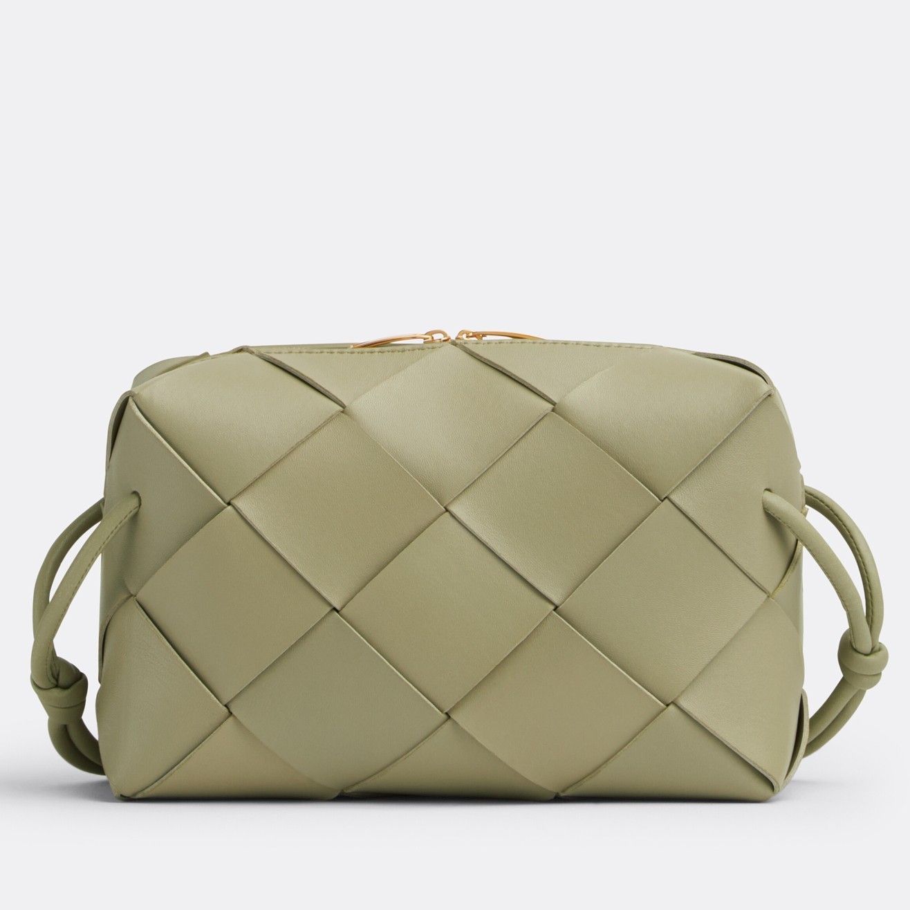 Bottega Veneta Small Cassette Camera Bag In Travertine Lambskin