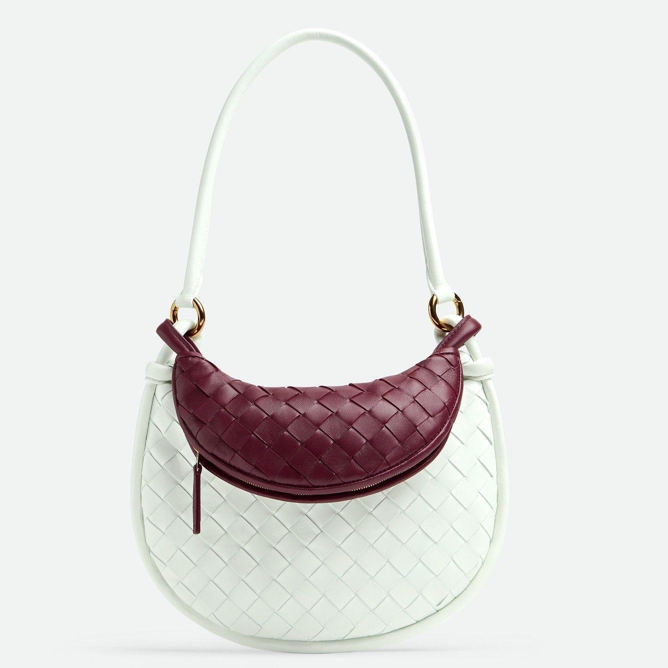 Bottega Veneta Gemelli Small Bag in Glacier Barolo Intrecciato Lambskin