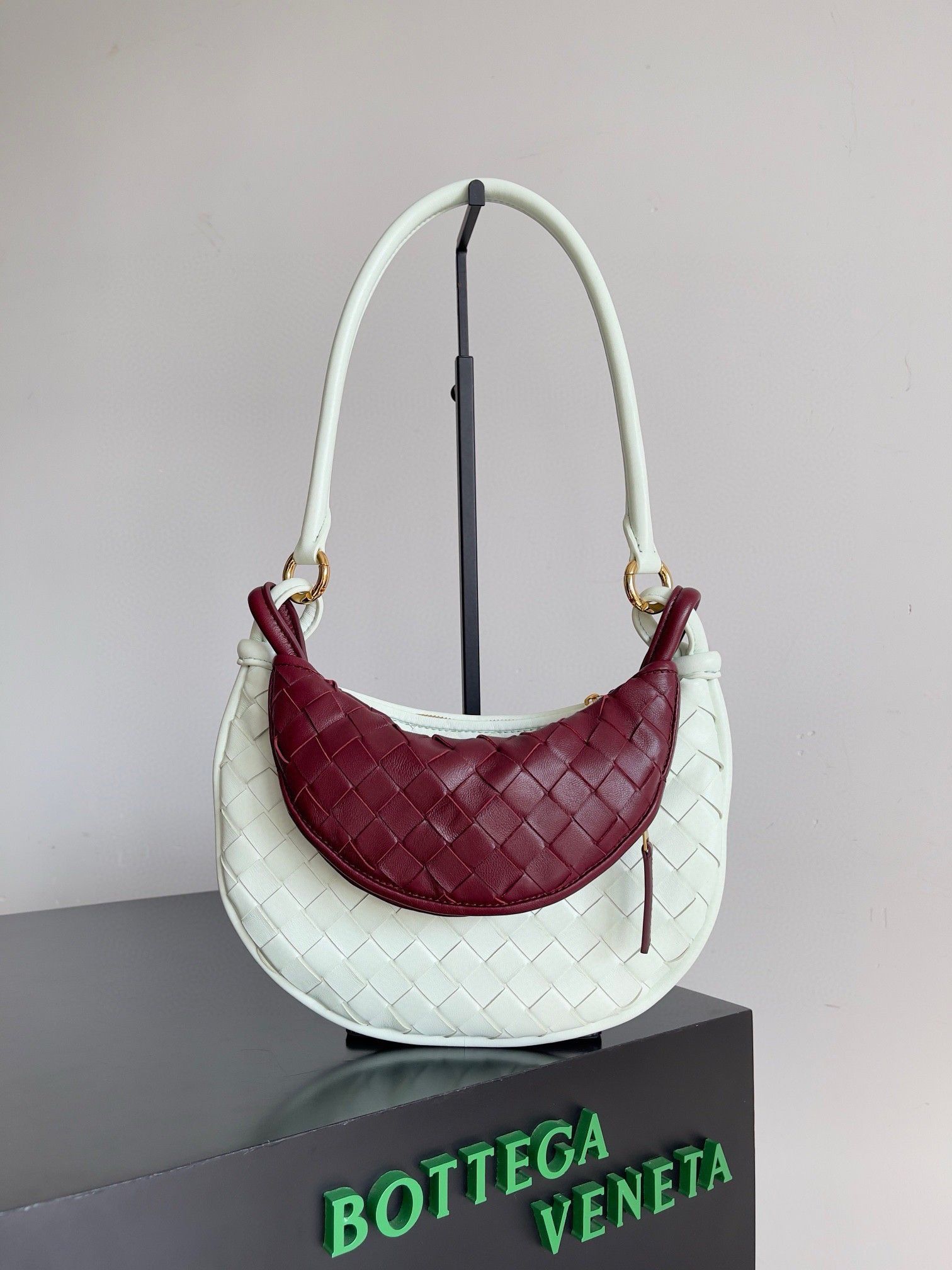 Bottega Veneta Gemelli Small Bag in Glacier Barolo Intrecciato Lambskin