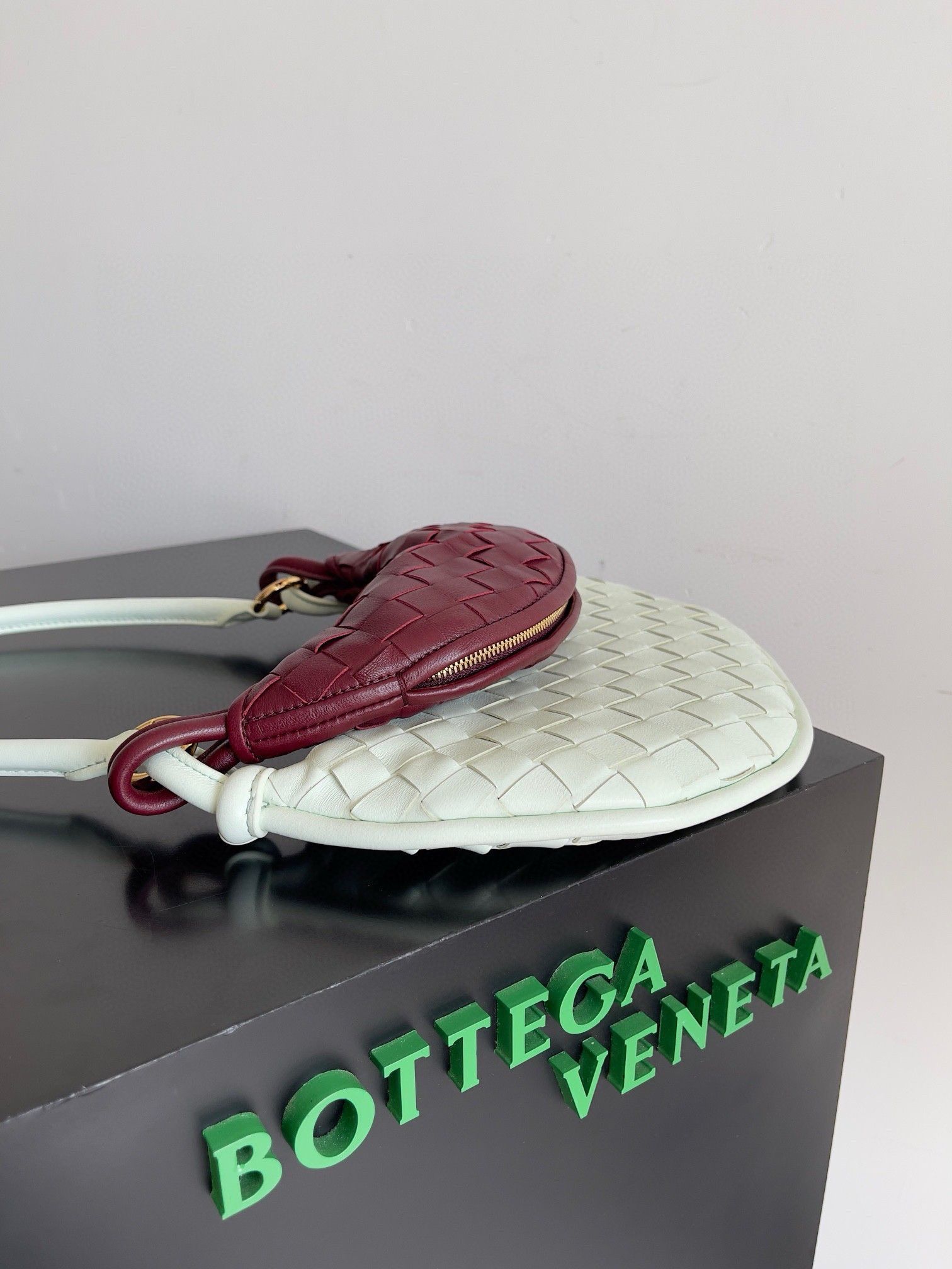 Bottega Veneta Gemelli Small Bag in Glacier Barolo Intrecciato Lambskin