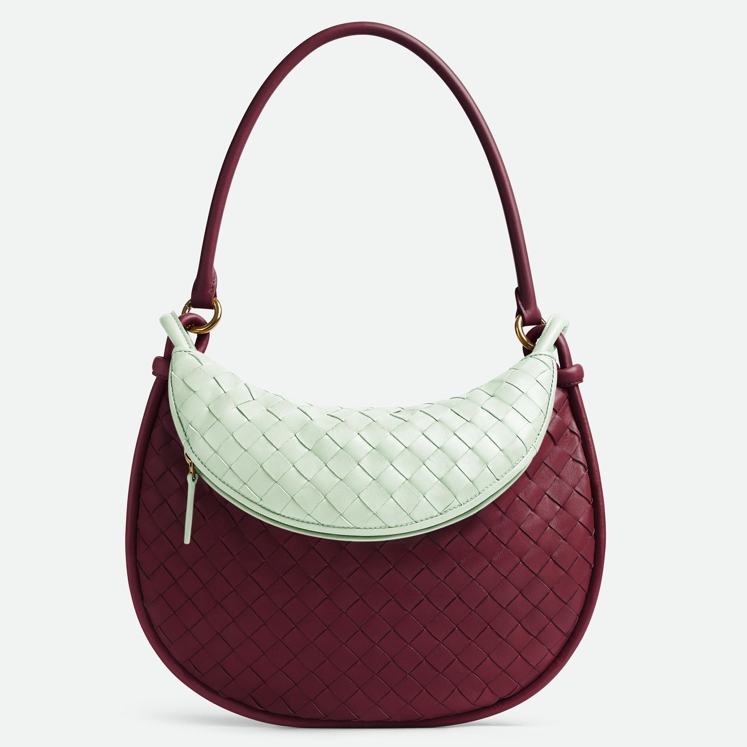 Bottega Veneta Gemelli Medium Bag in Barolo Glacier Intrecciato Lambskin