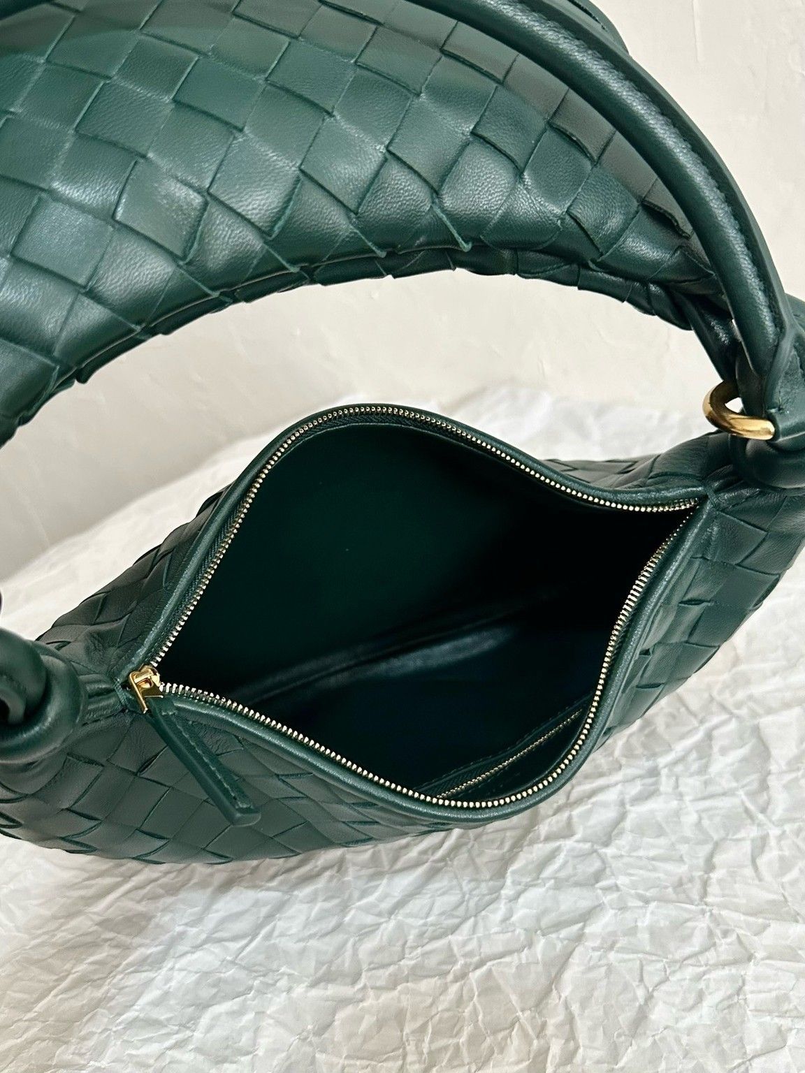 Bottega Veneta Gemelli Medium Bag in Emerald Green Intrecciato Lambskin