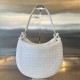 Bottega Veneta Gemelli Large Bag in White Intrecciato Lambskin