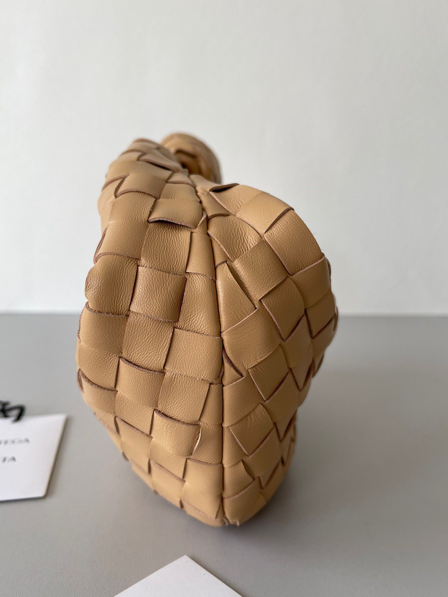 Bottega Veneta BV Jodie Mini Bag In Almond Intrecciato Lambskin