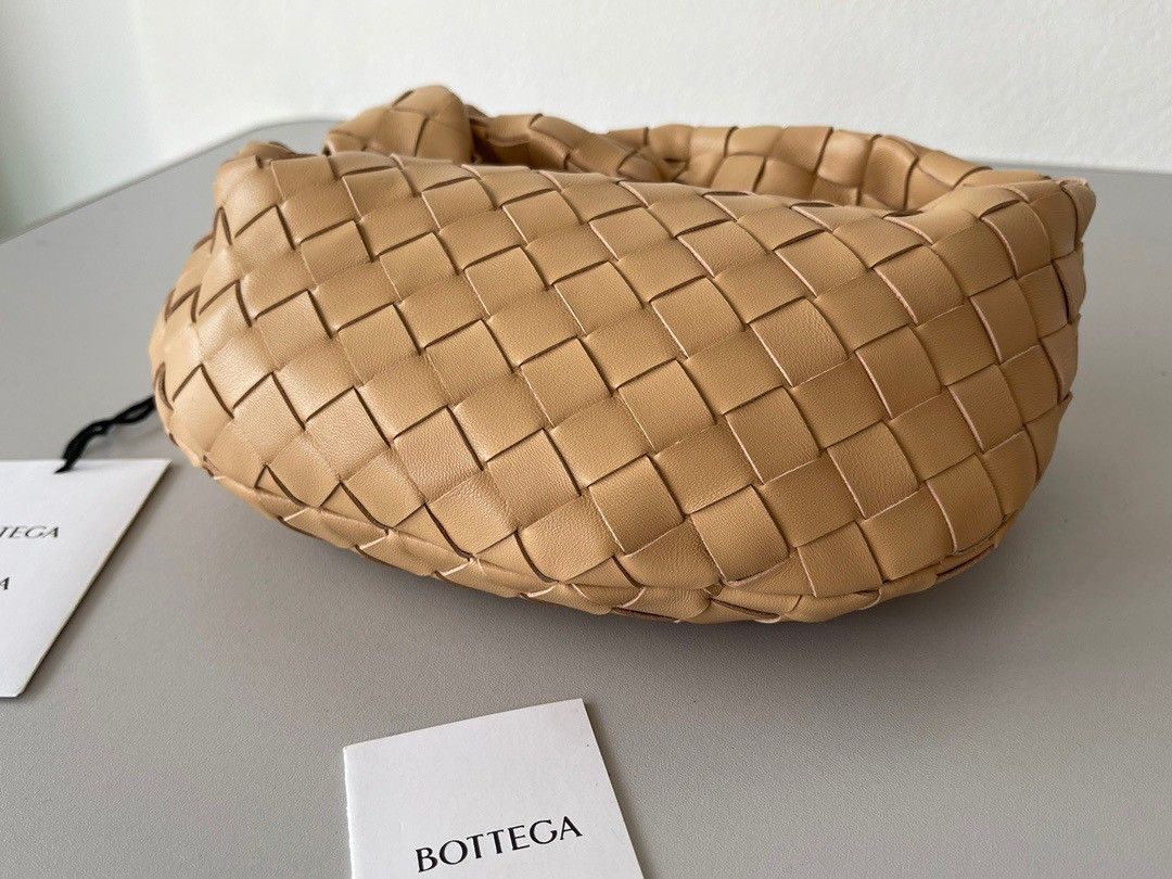 Bottega Veneta BV Jodie Mini Bag In Almond Intrecciato Lambskin