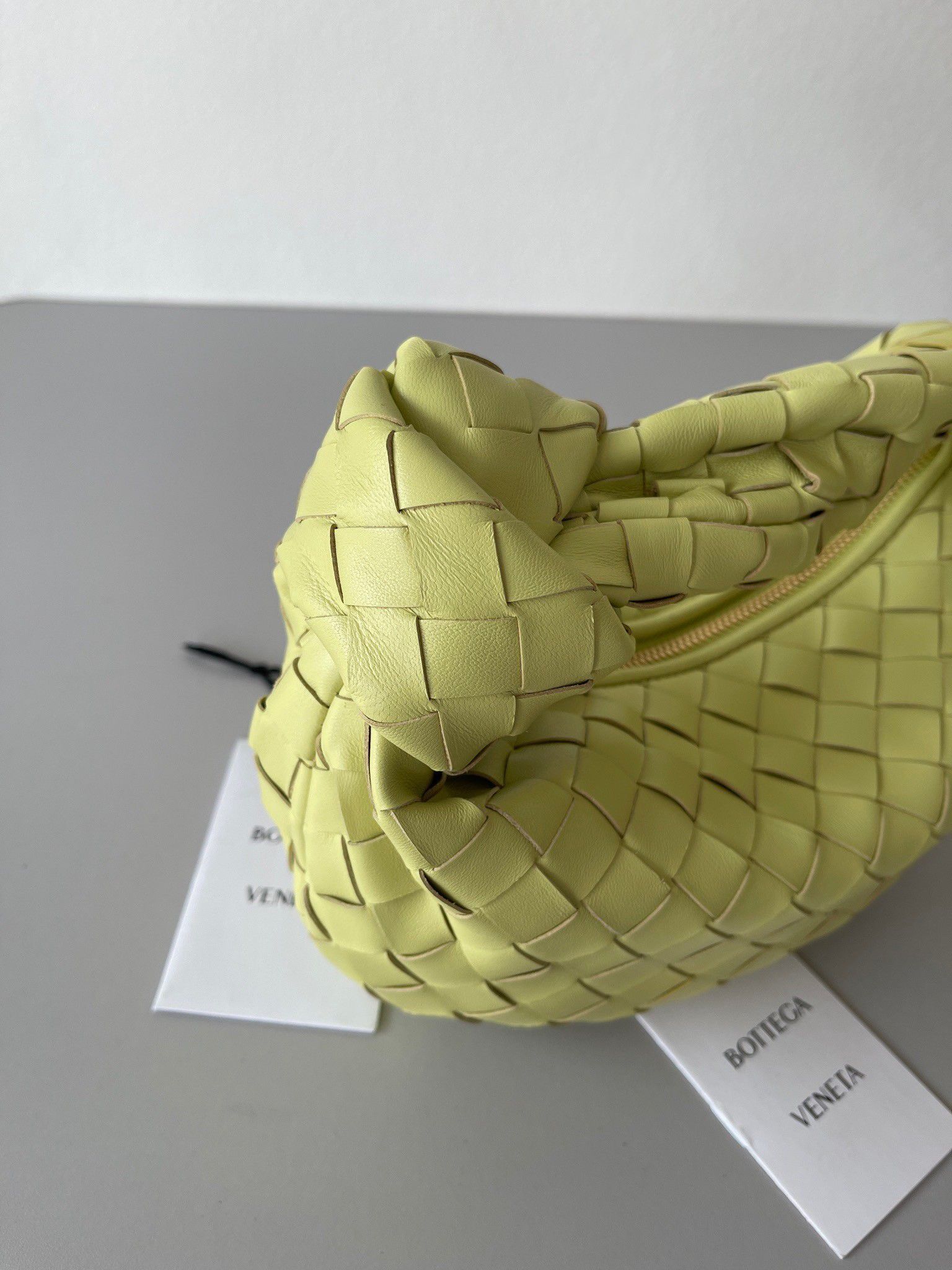 Bottega Veneta BV Jodie Mini Bag In Kiwi Intrecciato Lambskin