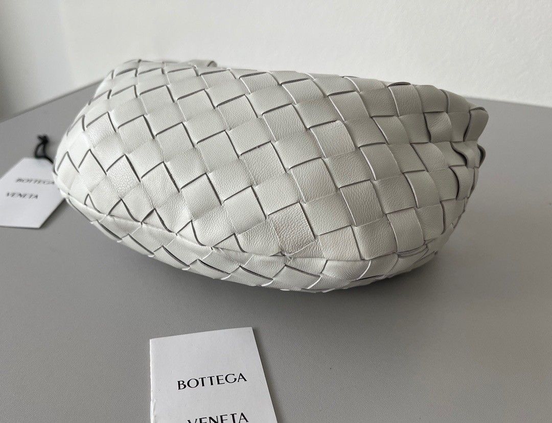 Bottega Veneta BV Jodie Mini Bag In White Intrecciato Lambskin