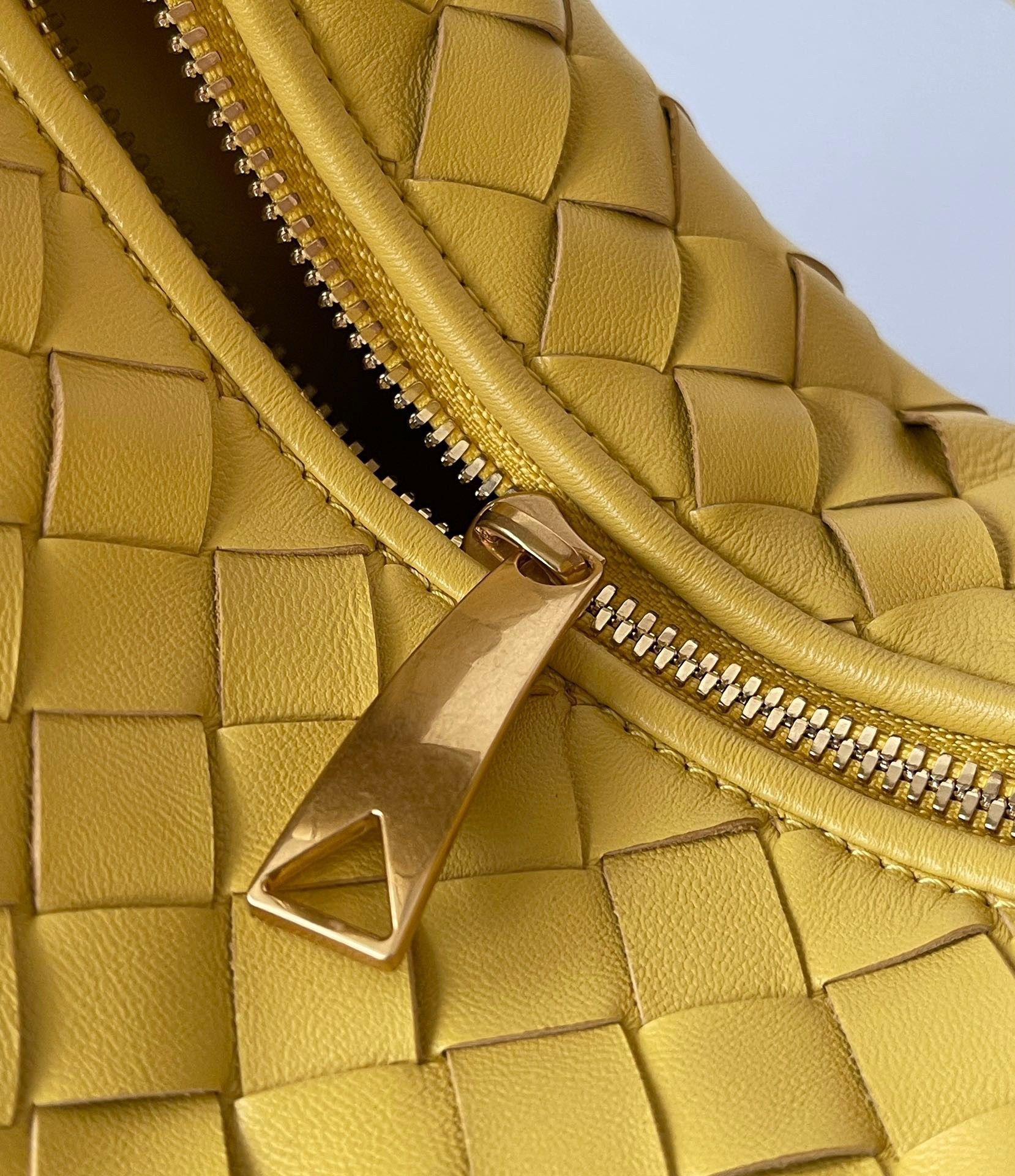 Bottega Veneta BV Jodie Mini Bag In Yellow Intrecciato Lambskin