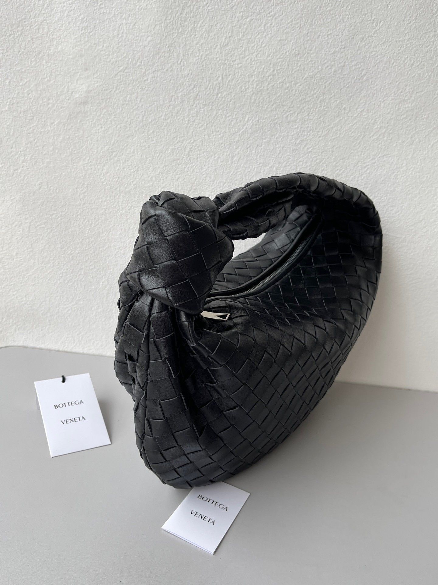 Bottega Veneta BV Jodie Teen Bag In Black Intrecciato Lambskin