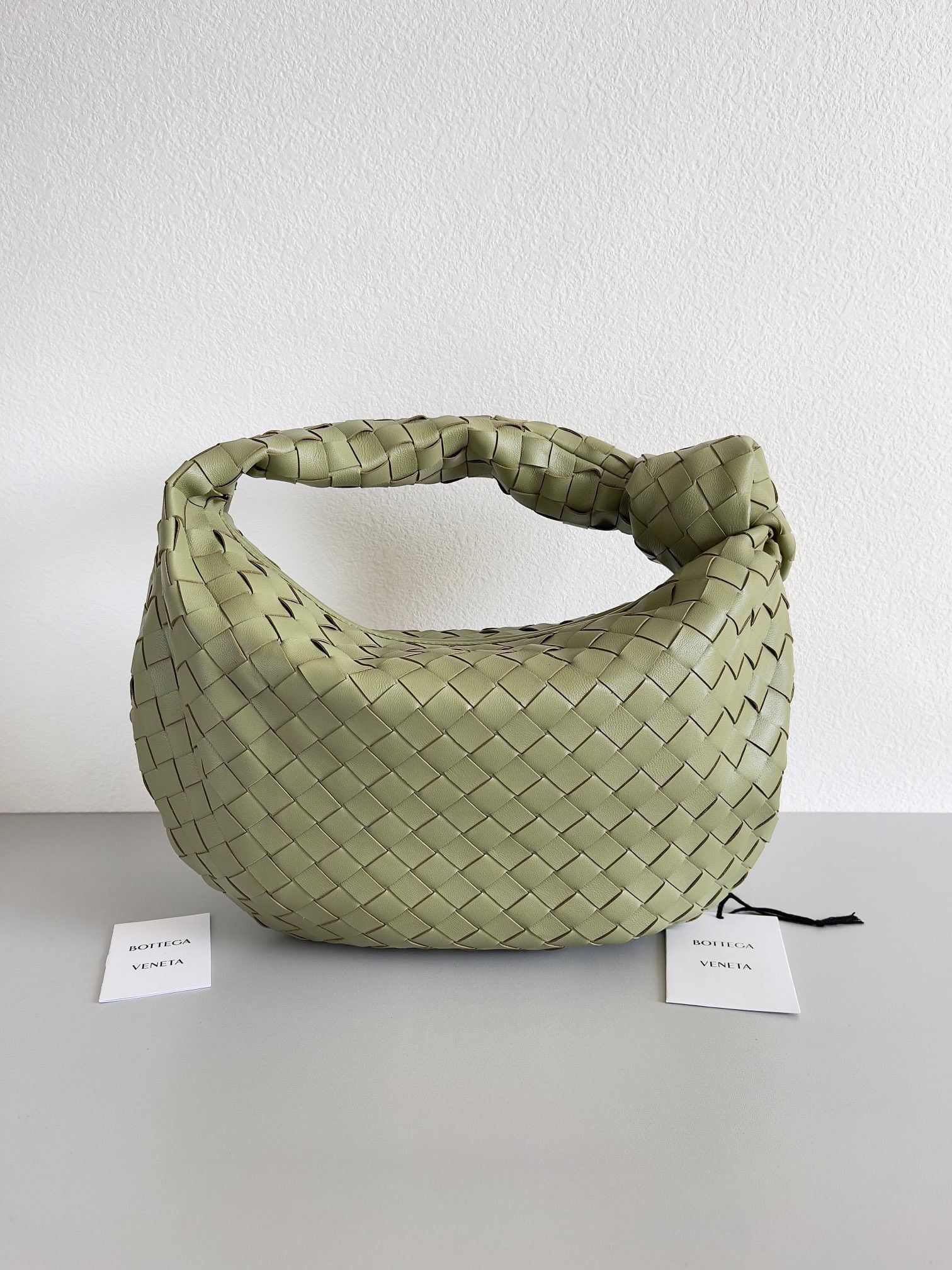 Bottega Veneta BV Jodie Teen Bag In Travertine Intrecciato Lambskin