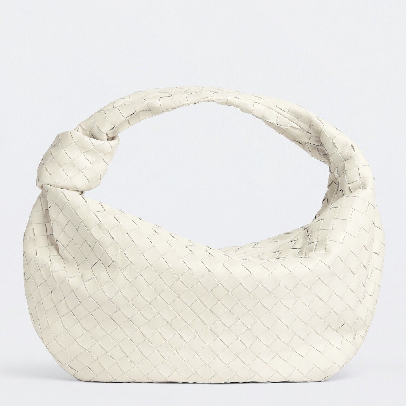 Bottega Veneta BV Jodie Small Bag In White Intrecciato Lambskin