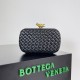 Bottega Veneta Knot Minaudiere Clutch In Black Intrecciato Lambskin