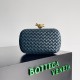 Bottega Veneta Knot Minaudiere Clutch In Space Intrecciato Lambskin