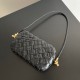 Bottega Veneta Knot Minaudiere On Strap In Black Foulard Intreccio Leather