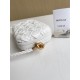 Bottega Veneta Knot Minaudiere On Strap In White Foulard Intreccio Leather