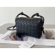 Bottega Veneta Loop Mini Bag In Black Intrecciato Lambskin