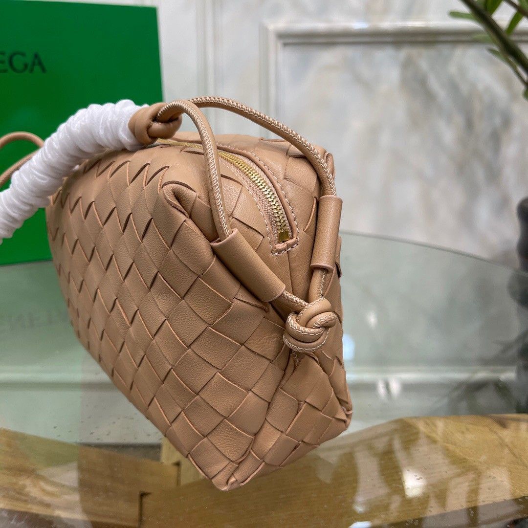 Bottega Veneta Loop Small Bag In Almond Intrecciato Lambskin