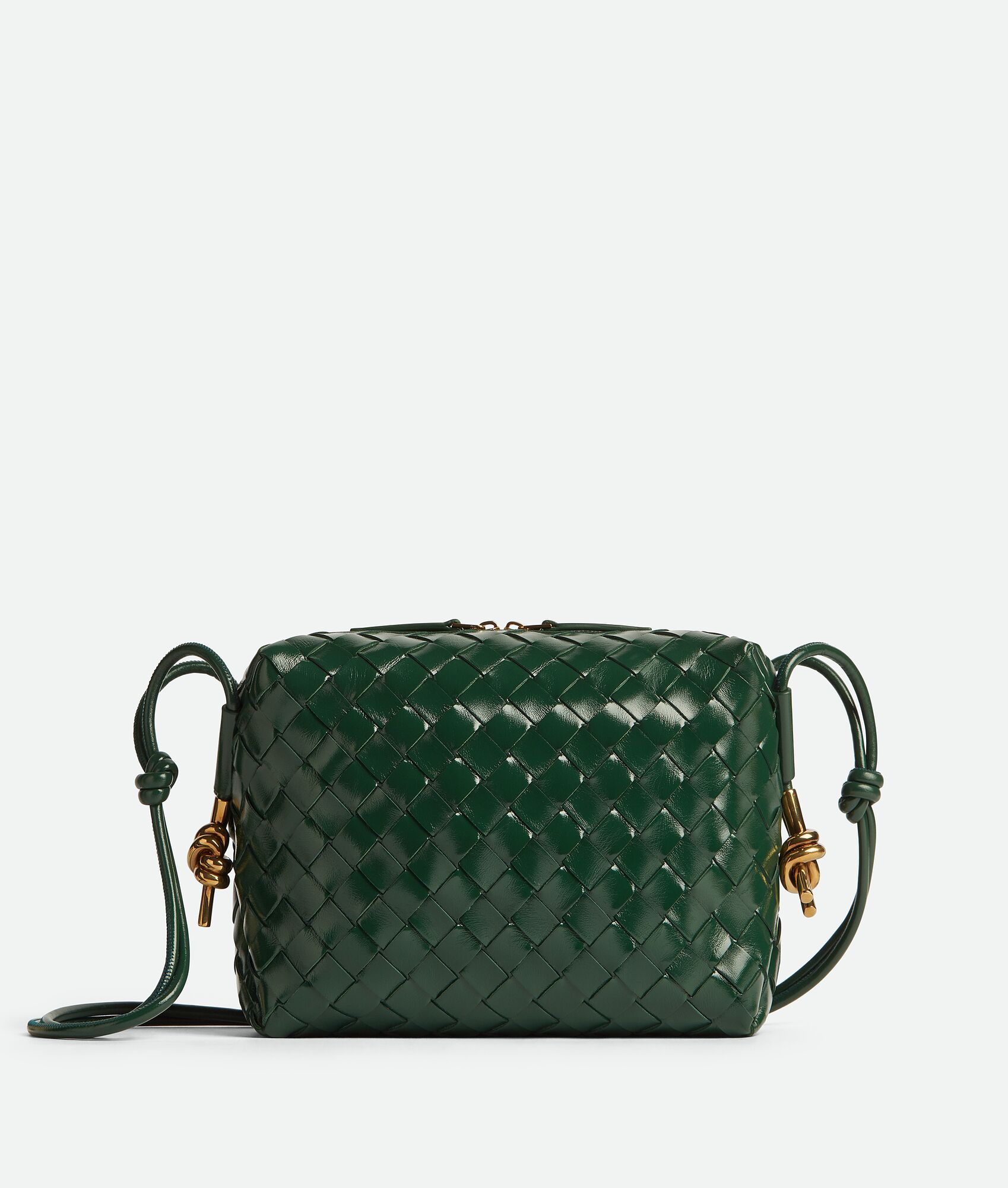 Bottega Veneta Loop Small Bag In Raintree Intrecciato Lambskin