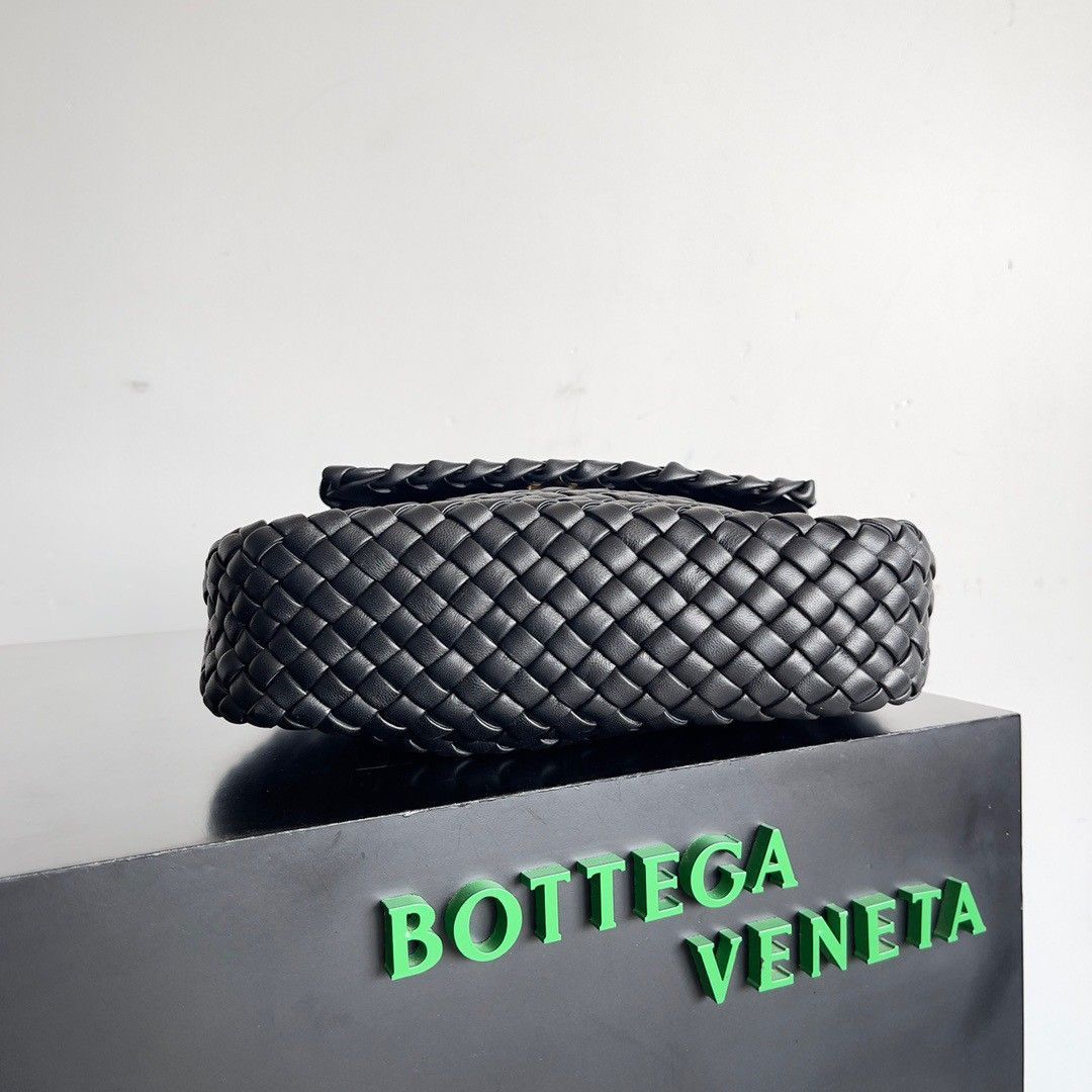 Bottega Veneta Cobble Small Bag in Black Intrecciato Leather