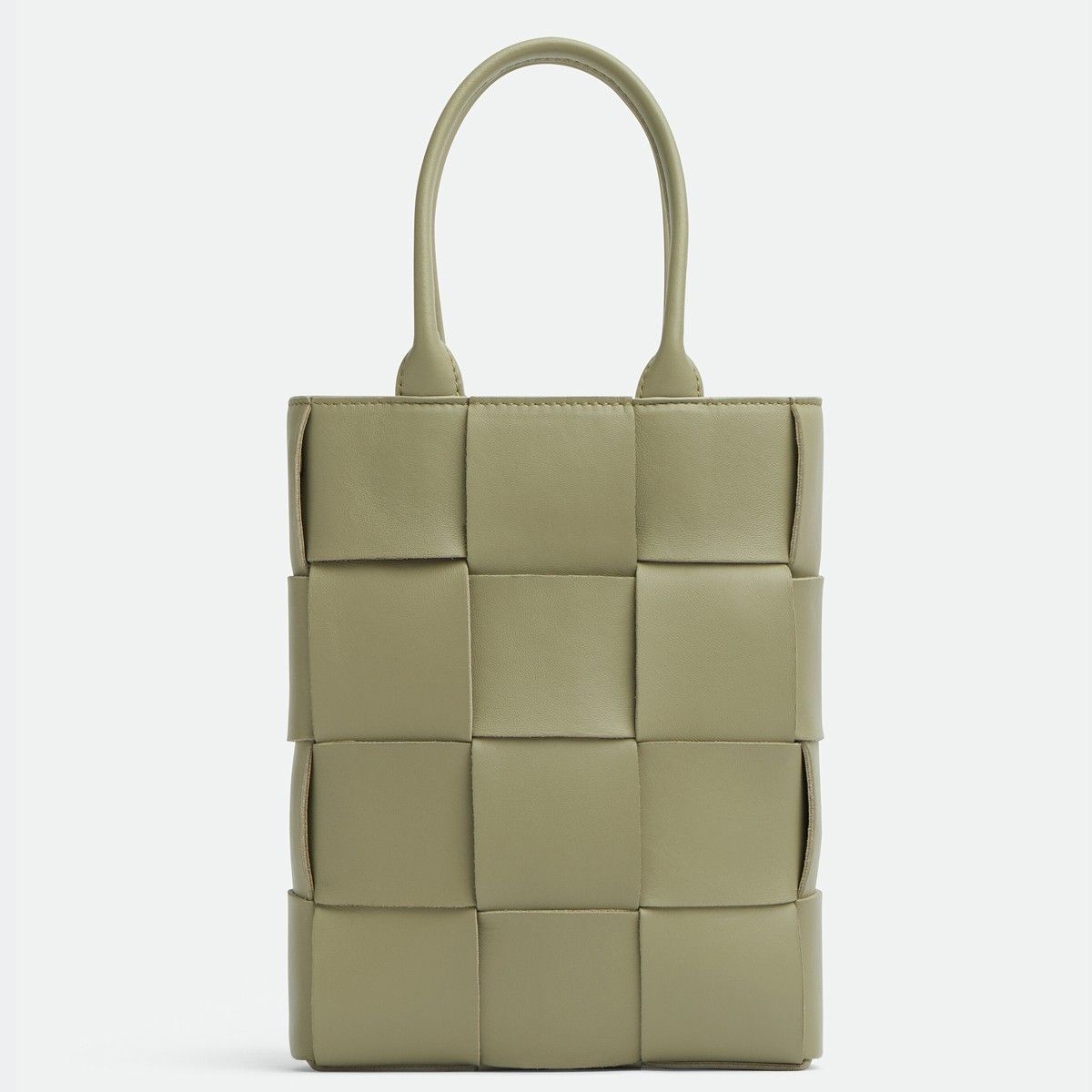 Bottega Veneta Cassette Mini Tote Bag In Travertine Lambskin