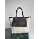 Bottega Veneta Medium Flip Flap Bag in Canvas with Fondant Leather